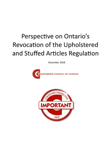 Perspective on Ontario's Revocation of the Upholstered and Stuffed Articles Regulation [EPUB]
