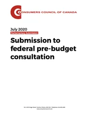 Consumers Council of Canada Parliamentary Submission: Federal Budget 2021 [EPUB]