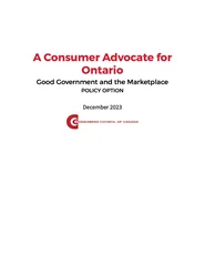 A Consumer Advocate for Ontario - EPUB