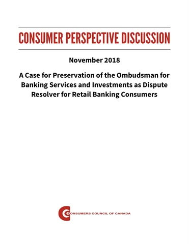 A Case for Preservation of the Ombudsman for Banking Services and Investments [PDF]