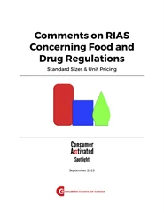 Comments on RIAS Concerning Food and Drug Regulations: Standard Sizes & Unit Pricing [EPUB]