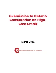 Submission to Ontario Consultation on High-Cost Credit - PDF