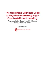 The Use of the Criminal Code to Regulate Predatory High-Cost Installment Lending - EPUB