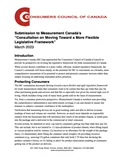 Submission to Measurement Canada’s  “Consultation on Moving Toward a More Flexible Legislative Framework” - PDF