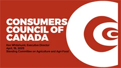 Presentation to Standing Committee on Agriculture and Agri-Food, Parliament of Canada - PDF