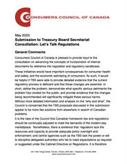 Submission to Treasury Board Secretariat Consultation: Let’s Talk Regulations - PDF